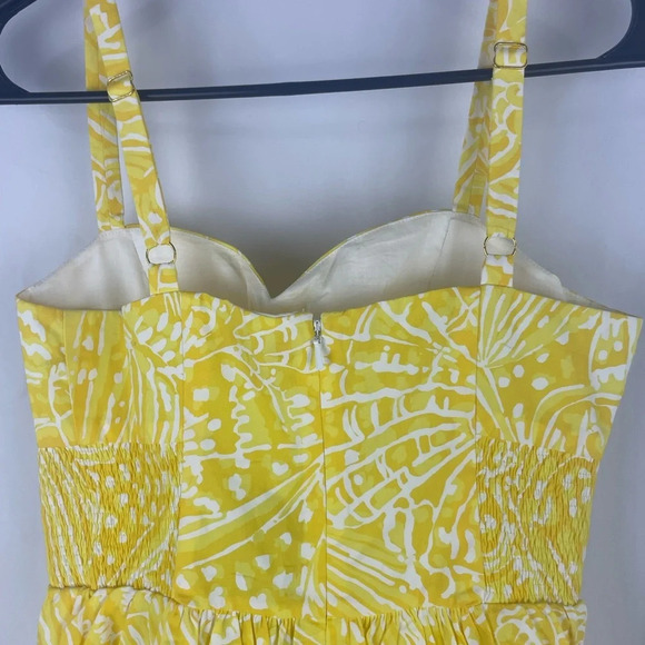NWT Lilly Pulitzer Christine Dress Size 0 Yellow White Sunglow Fit &Flare Mini - Picture 15 of 15